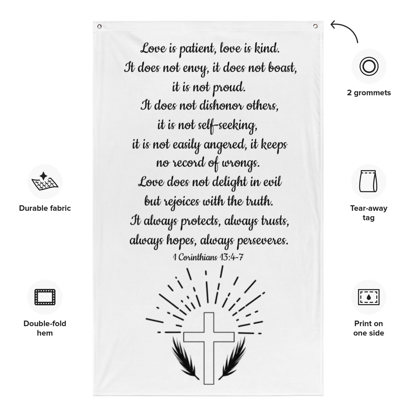 Wedding Tapestry, Love is Patient, Love is Kind, Scripture Banner