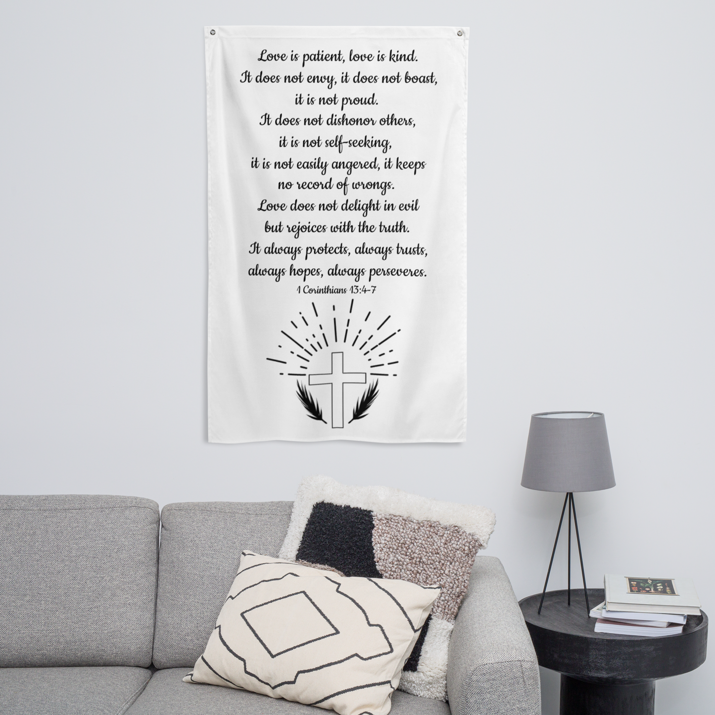 Wedding Tapestry, Love is Patient, Love is Kind, Scripture Banner